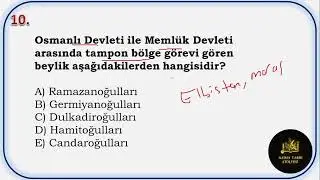 📌4. KPSS Tarih - T&uuml;rkiye Tarihi &ndash; Soru &Ccedil;&ouml;z&uuml;m&uuml; - 4 (II. Beylikler D&ouml;nemi)