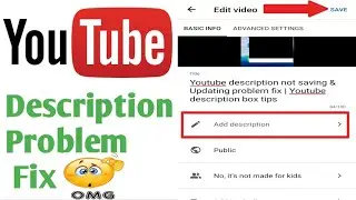 Youtube description not showing & Updating problem fix | Youtube description box tips