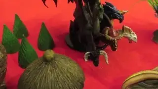 Pathfinder Battles Goblin village and wedding bride bomber lots of plants animals huts Tiamat is in