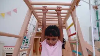 Children's Wooden large indoor rainbow climbing frame toy