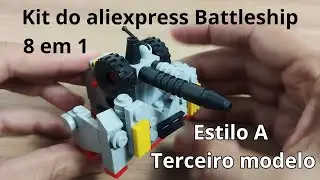 Blocos de montar do kit - 8em1 - Battleship aliexpress - Modelo A3 Canh&atilde;o de guerra antigo