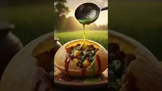 Miniature people cooking pani puri bol