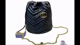 marmont bucket mini - Black Leather Marmont Mini Bucket Bag