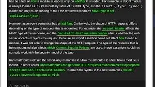 Import attributes new in V8