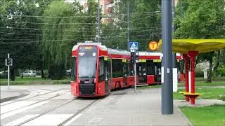 Tramwaje przy zajezdni MPK. 2010N/129Nb, 2010N-10, 105Na. Częstochowa, 21-06-2020.