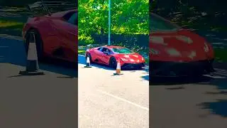 INSANE SOUND! LAMBORGHINI HURACUN PERFORMANTE DRIVING INTO SUPERCAR SHOW! #shorts #viral #trending