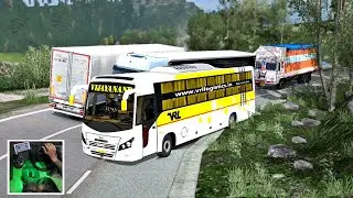 Veera V7 VRL bus driver struggle to cross accident spot | Logitech g29 Gaming wheel Gameplay
