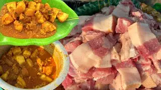 Pork curry cooking and eating witch dost | Pork recipe | শুকর রান্না করে খয়দায়ও 