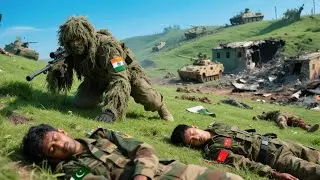🔴Indian troops crawl along the grass and ambush Pakistani soldiers at the Wagah Attar border