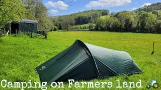 Camping in Chirk, Wales, Jack wolfskin Gossamer 2 tent | Farm land camp next to the River Ceiriog