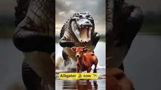 Alligator vs cow.#viralvideo #ytshorts #youtubeshorts #shorts