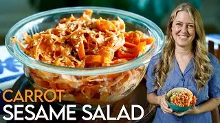 SECRET to the BEST Oil-Free Carrot Sesame Salad (Ready in Minutes!) #vegan #oilfree