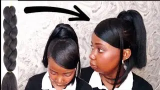 HOW TO DO : SIDE SWOOP WITH LOW CUT PONYTAIL TUTORIAL USING BRAIDING HAIR