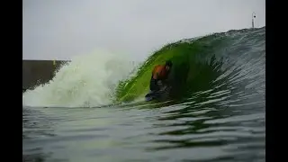 Kneeboard Surfing The Bristol Wave on Expert Barrels setting.
