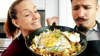 GOOSE EGG SKILLET with 3 MEATS | EVERYTHING for BREAKFAST SKILLET | FARM RECIPE