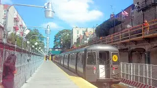 [MTA]: Astoria Bound R68-A (N) Train Leaving Bay Parkway