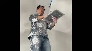 Plaster finishes new house living room by one coat