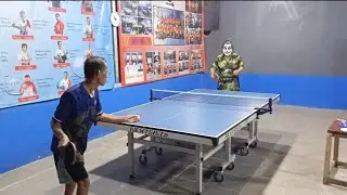 Long pimple masked table tennis player who went viral - Table tennis training ( Mr JOKER n Coach )