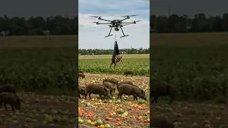 The drone hangs dog to protect the field. #villagelife #smartfarming #rurallife #farmingtraditions