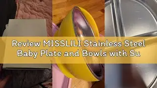 Review MISSLILI Stainless Steel Baby Plate and Bowls with Suction, Divided Kids Baby Plate and Toddl