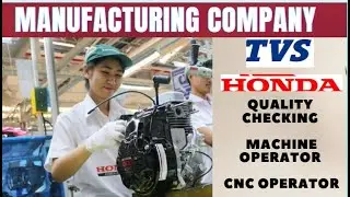Manufacturing company || TVS & Honda || Quality checking  , machine operator || BANGALORE ||