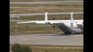 Antonov AN-22_ The World's largest Propeller Aircraft Take off at Leipzig Halle Airport