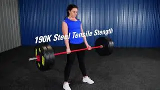 Olympic bars that now feature a durable colored finish for longer-lasting performance!