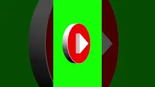 YouTube Logo Play Button Revolving on Green Screen Background