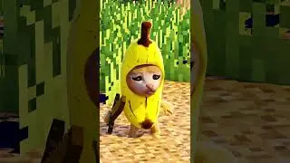 Banana Cat in Minecraft | Steve is Banana Thief?!!😱🍌 #bananacat #funny #minecraft