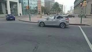 Old Montevideo city and Bev and Ev car BYD and Higer Azure eBus coche 1010 Cutcsa inter diferencial