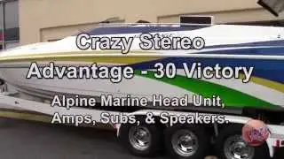 Super Clean Install of Alpine Marine Audio Sound System on Advantage 30 Victory Boat