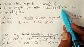 Mitosis and meiosis numericals || biology problems || tntvkt tricks series