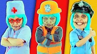 Zombie PoliceGirl, Zombie FireGirl and Zombie Doctor Song | + MORE Lights Kids Song