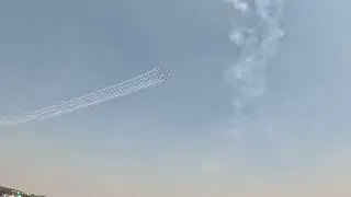 SuryaKiran Diamond shape formation with 8 planes. #aeroindia2025 #bangalore #airforce #suryakiran