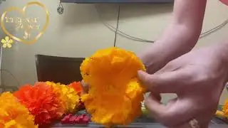 Tutoríal flor de cempasúchil de papel crepé