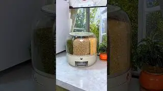 🍚 Rotating Grain Storage Box 🔄 | Multi-Compartment Kitchen Rice Jar 🏡✨#kitchentools #kitchengadgets