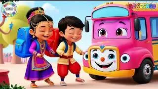 The Wheels On The Bus Go Round And Round - kids Songs - With Lyrics 