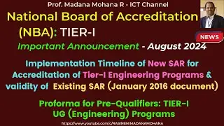 National Board of Accreditation-Timeline for New SAR (UG Tier-I) & Proforma for Pre-Qualifiers -2024