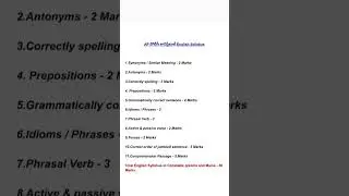 English Syllabus | AP police constable 2022