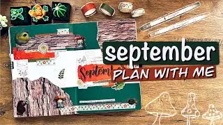 september plan with me 🖊🍄  | green and orange mushroom theme
