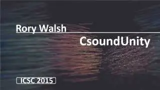 ICSC2015 Rory Walsh