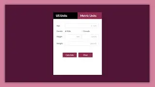 BMI (Body Mass Index) Calculator | Vanilla JS Project
