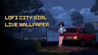 Pixel Art City Night &ndash; Girl, Snow & Lofi Music | Animated LIVE WALLPAPER Loop