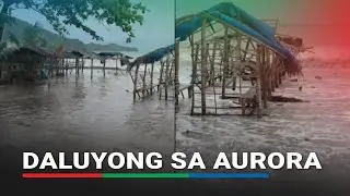 Ilang kubo, bangka sinira ng storm surge sa Dingalan, Aurora | ABS-CBN News