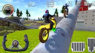 ATV Motorbike Racing On Pump Road Very Hard Game - Motorbike Big Stunts Android Gameplay Video