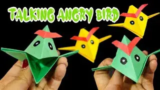 Amazing origami talking angry bird 🐦😘❤️ #origami tutorial #papercraft #art #origamicraft