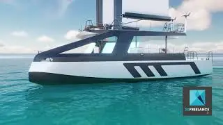 Animation 3D Yachting : Pr&eacute;sentation d'un Catamaran de Luxe | Freelance 3D