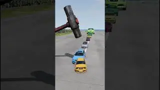 Colorful Small to Giant Cars vs Hammer -  BeamNG.drive  #beamngdrive #crashdrive