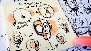 How to draw hair and a new way to see the face structure . Anatomy and perspective lesson