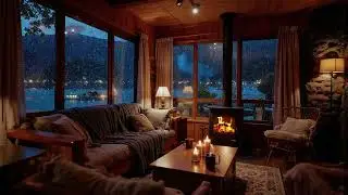 Cozy Fireplace & Rain Sounds at Night 🌧️🔥 Relaxing Ambience for Deep Sleep & Stress Relief